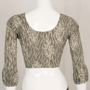 Grey Dabu Printed Cotton Blouse 10048893
