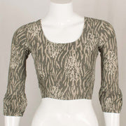 Grey Dabu Printed Cotton Blouse 10048893