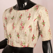 White Hand Block Printed Cotton Blouse 10048897
