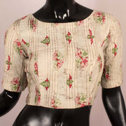 White Hand Block Printed Cotton Blouse 10048897