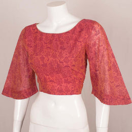 Pink Printed Chanderi Cotton Blouse 10048901
