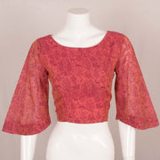 Pink Printed Chanderi Cotton Blouse 10048901