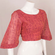 Pink Printed Chanderi Cotton Blouse 10048901