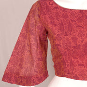 Pink Printed Chanderi Cotton Blouse 10048901