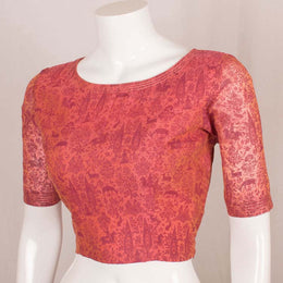 Pink Printed Chanderi Cotton Blouse 10048902