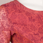 Pink Printed Chanderi Cotton Blouse 10048902