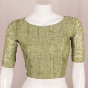 Green Printed Chanderi Cotton Blouse 10048903