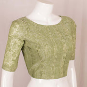 Green Printed Chanderi Cotton Blouse 10048903