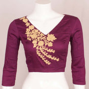 Purple Dori Embroidered Silk Cotton Blouse 10048907