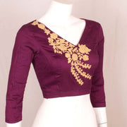 Purple Dori Embroidered Silk Cotton Blouse 10048907