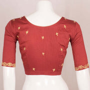 Red Resham Dori Embroidered Silk Cotton Blouse 10048908