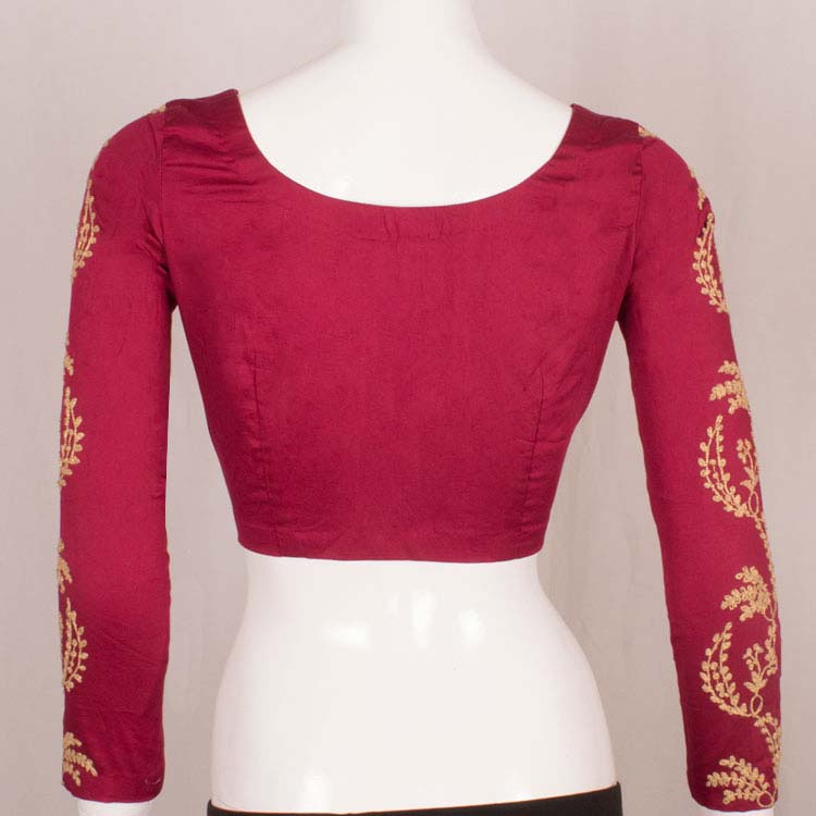 Resham Dori Embroidered Silk Cotton Blouse 10048909