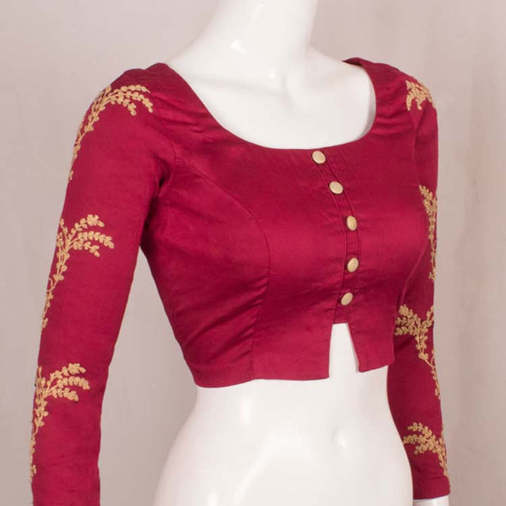 Resham Dori Embroidered Silk Cotton Blouse 10048909