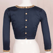 Blue Dori Embroidered Silk Cotton Blouse 10048910