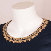 Blue Dori Embroidered Silk Cotton Blouse 10048910