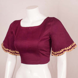 Magenta Dori Embroidered Silk Cotton Blouse 10048911