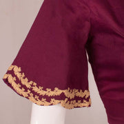 Magenta Dori Embroidered Silk Cotton Blouse 10048911