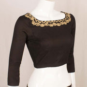 Black Dori Embroidered Silk Cotton Blouse 10048912
