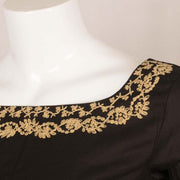 Black Dori Embroidered Silk Cotton Blouse 10048912