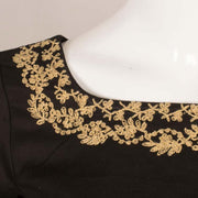 Black Dori Embroidered Silk Cotton Blouse 10048912