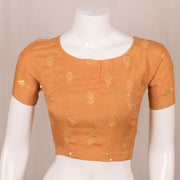 Mustard Yellow Sequin Embroidered Crepe Silk Blouse 10050403