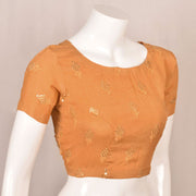 Mustard Yellow Sequin Embroidered Crepe Silk Blouse 10050403