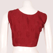 Red Handcrafted Jacquard Design Silk Blouse 10051708