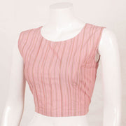 Pink Striped Design Sleeveless Cotton Blouse 10052589