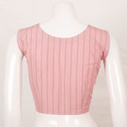 Pink Striped Design Sleeveless Cotton Blouse 10052589