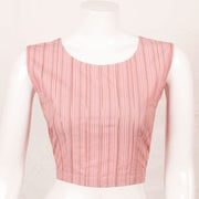 Pink Striped Design Sleeveless Cotton Blouse 10052589