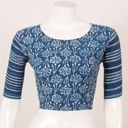 Indigo Blue Dabu Printed Cotton Blouse 10052591