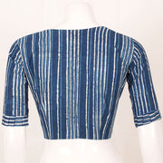 Indigo Blue Dabu Printed Cotton Blouse 10052592