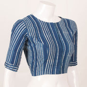 Indigo Blue Dabu Printed Cotton Blouse 10052592