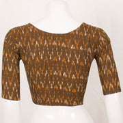 Brown Handcrafted Ikat Cotton Blouse 10052594