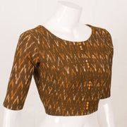 Brown Handcrafted Ikat Cotton Blouse 10052594
