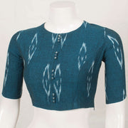 Blue Handcrafted Ikat Cotton Blouse 10052595