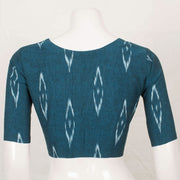 Blue Handcrafted Ikat Cotton Blouse 10052595