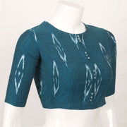Blue Handcrafted Ikat Cotton Blouse 10052595