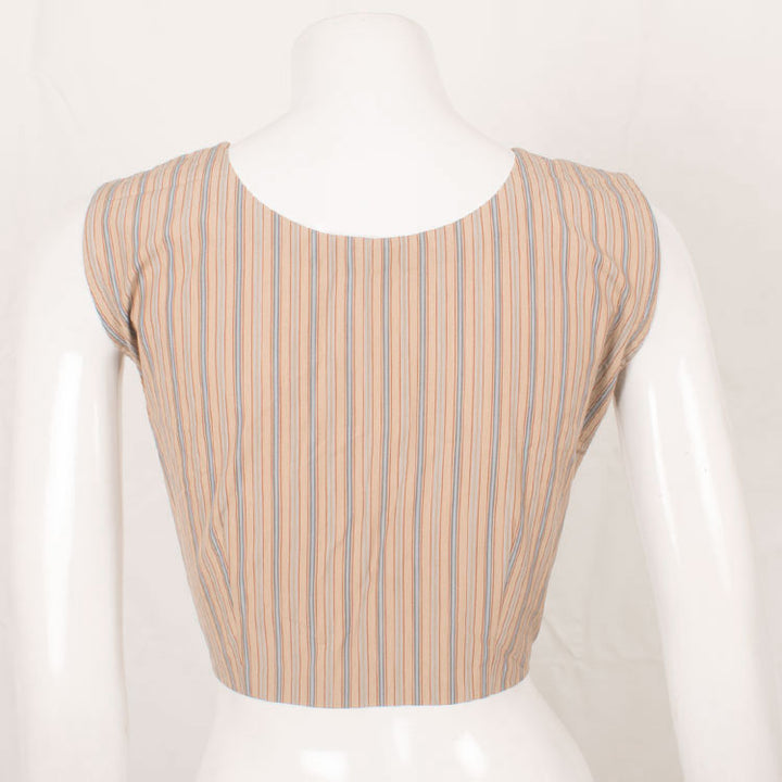 Striped Design Sleeveless Cotton Blouse 10052598