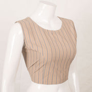 Striped Design Sleeveless Cotton Blouse 10052598