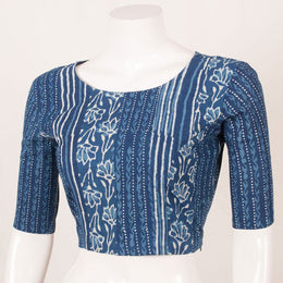 Indi Blue Dabu Printed Cotton Blouse 10052600