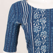 Indi Blue Dabu Printed Cotton Blouse 10052600