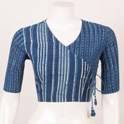 Indigo Blue Dabu Printed Cotton Blouse 10052602