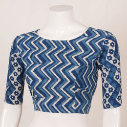 Indigo Blue Dabu Printed Cotton Blouse 10052603