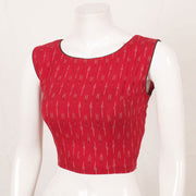 Red Handcrafted Ikat Cotton Blouse 10052607