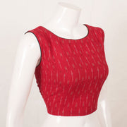 Red Handcrafted Ikat Cotton Blouse 10052607