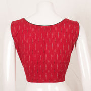 Red Handcrafted Ikat Cotton Blouse 10052607