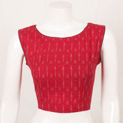 Red Handcrafted Ikat Cotton Blouse 10052607
