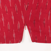 Red Handcrafted Ikat Cotton Blouse 10052607