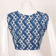 Indigo Blue Dabu Printed Cotton Blouse 10052608